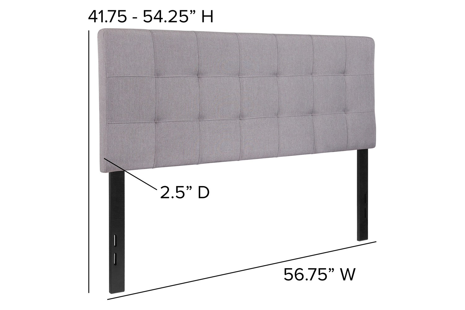 BLNK Bedford Fabric Tufted Upholstered Headboard - Light Gray, Full Size