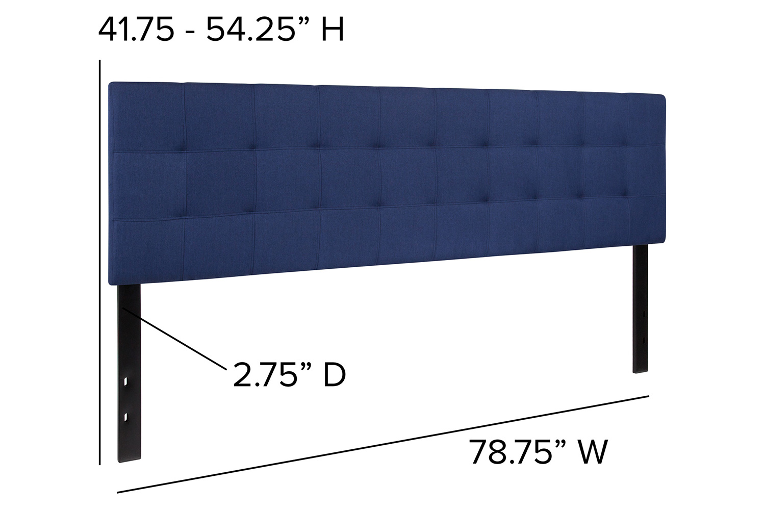 BLNK Bedford Fabric Tufted Upholstered Headboard - Navy, King Size