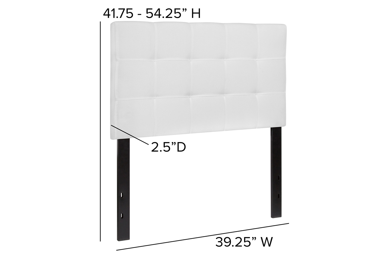 BLNK Bedford Fabric Tufted Upholstered Headboard - White, Twin Size