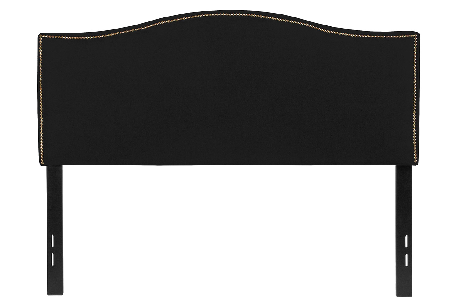 BLNK Lexington Fabric Upholstered Headboard with Accent Nail Trim - Black, Full Size