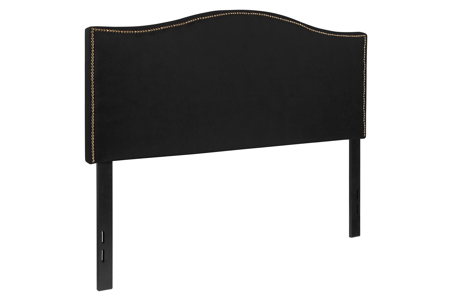 BLNK Lexington Fabric Upholstered Headboard with Accent Nail Trim - Black, Full Size