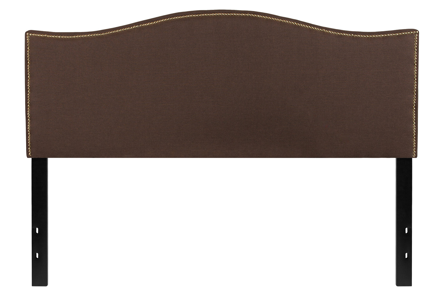 BLNK Lexington Fabric Upholstered Headboard with Accent Nail Trim - Dark Brown, Queen Size