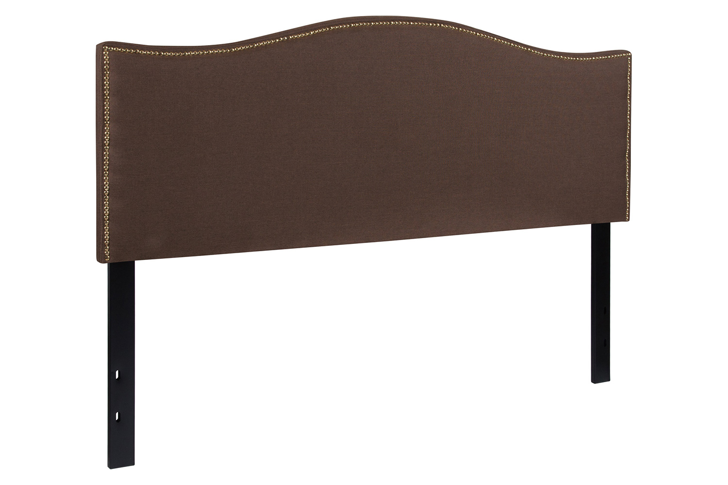 BLNK Lexington Fabric Upholstered Headboard with Accent Nail Trim - Dark Brown, Queen Size