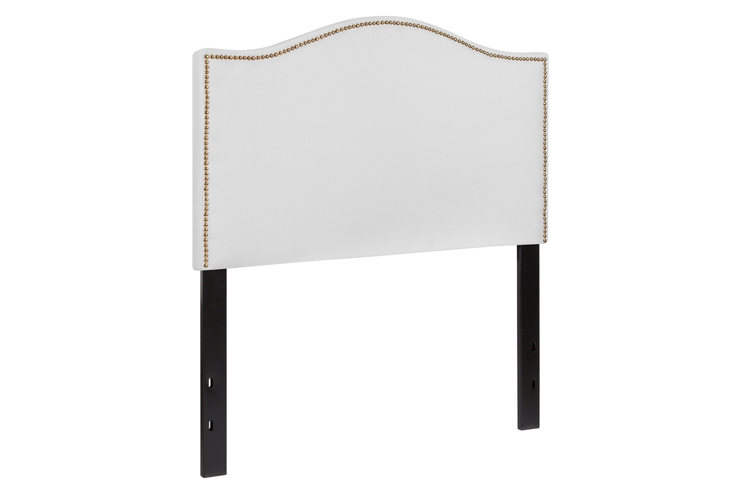 BLNK Lexington Fabric Upholstered Headboard with Accent Nail Trim - White, Twin Size