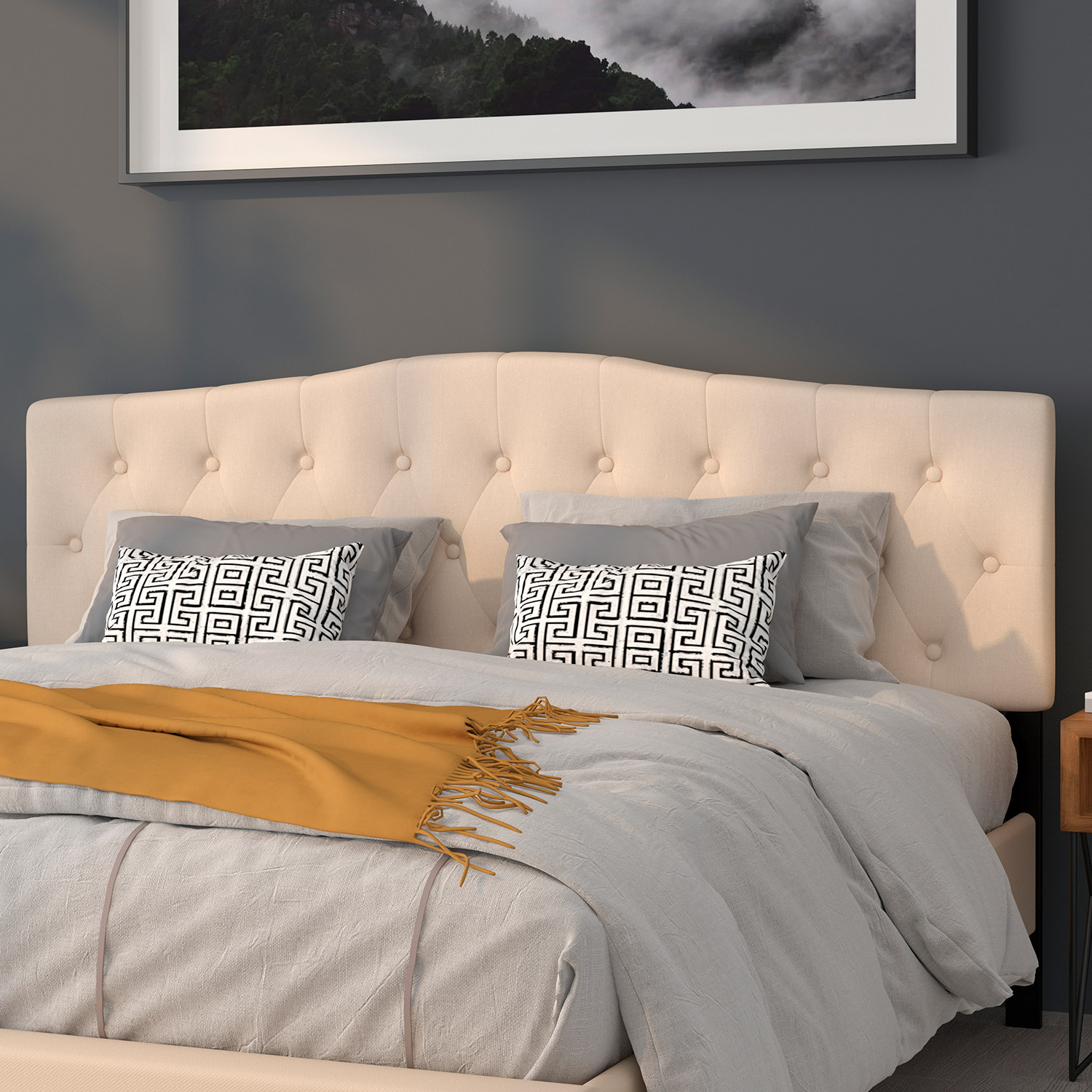 BLNK - Cambridge Fabric Tufted Upholstered Headboard