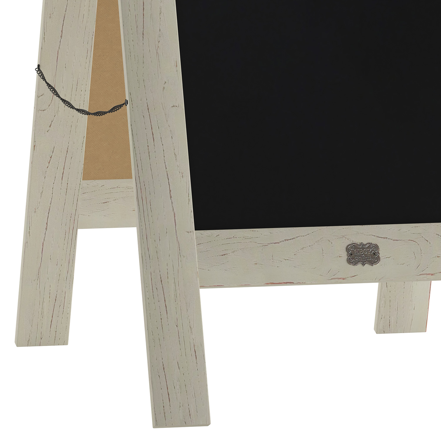 BLNK Canterbury Vintage Wooden A-Frame Magnetic Indoor-Outdoor Chalkboard Sign - White