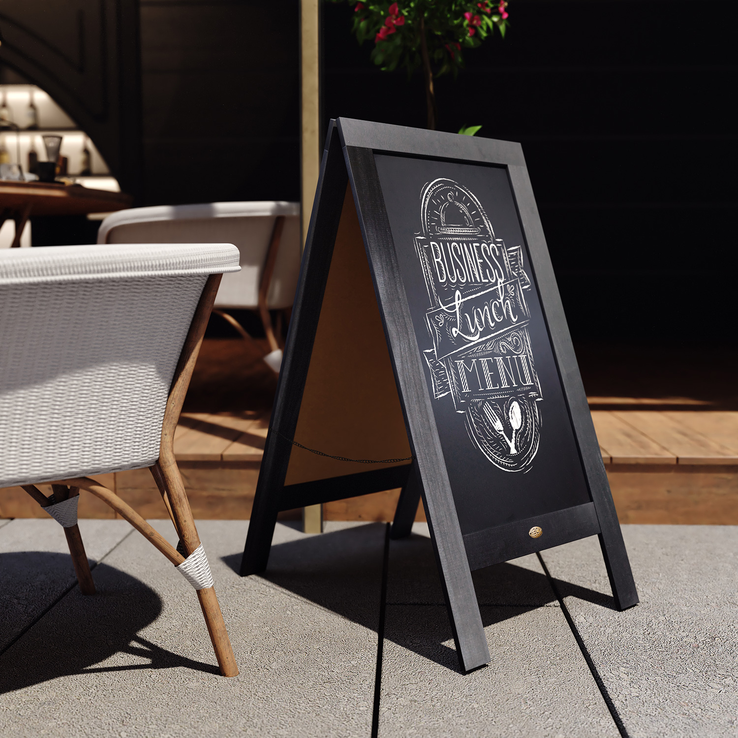 BLNK - Canterbury Vintage Wooden A-Frame Magnetic Indoor-Outdoor Chalkboard Sign