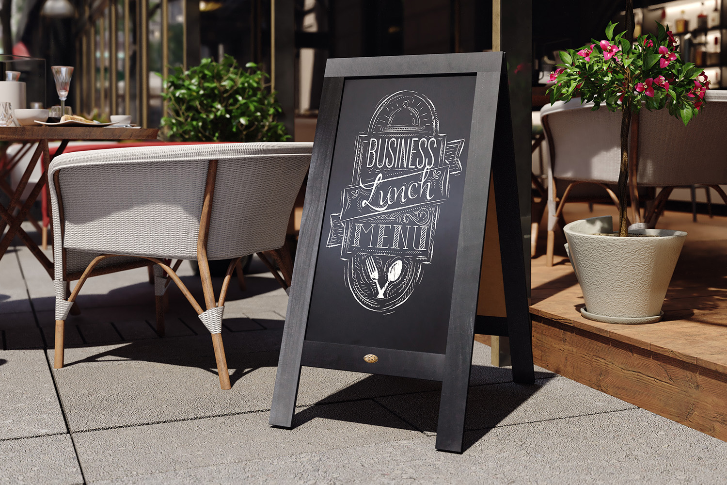 BLNK - Canterbury Wooden Indoor-Outdoor A-Frame Magnetic Chalkboard Sign Set with 8 Chalk Markers