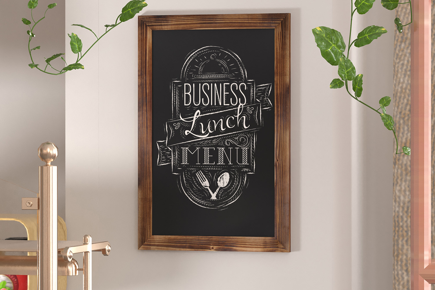 BLNK - Canterbury Wall Mount Magnetic Chalkboard Sign with Eraser