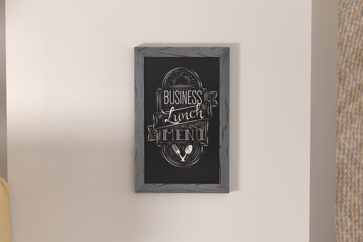 BLNK Canterbury Wall Mount Magnetic Chalkboard Sign with Eraser - Rustic Gray, 11"W x 17"H