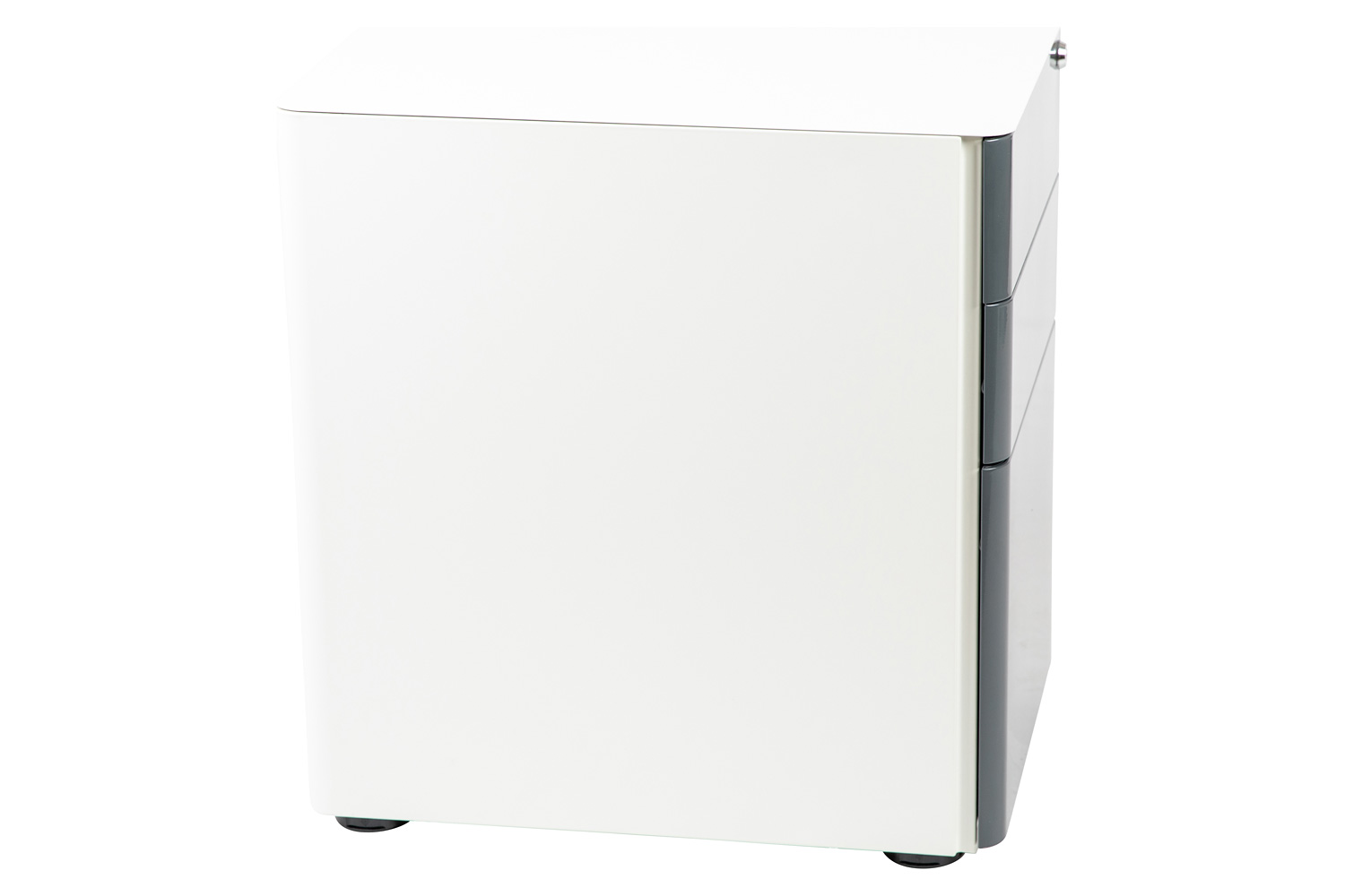 BLNK Warner 3-Drawer Mobile Locking Filing Cabinet with Anti-Tilt Mechanism and Letter-Legal Drawer - White/Charcoal