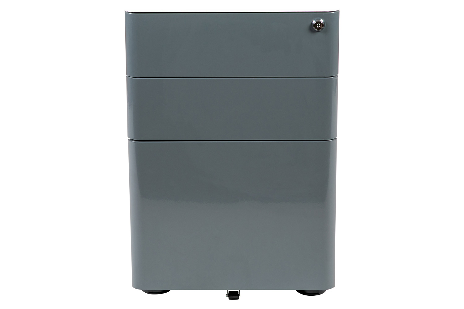 BLNK Warner 3-Drawer Mobile Locking Filing Cabinet with Anti-Tilt Mechanism and Letter-Legal Drawer - White/Charcoal