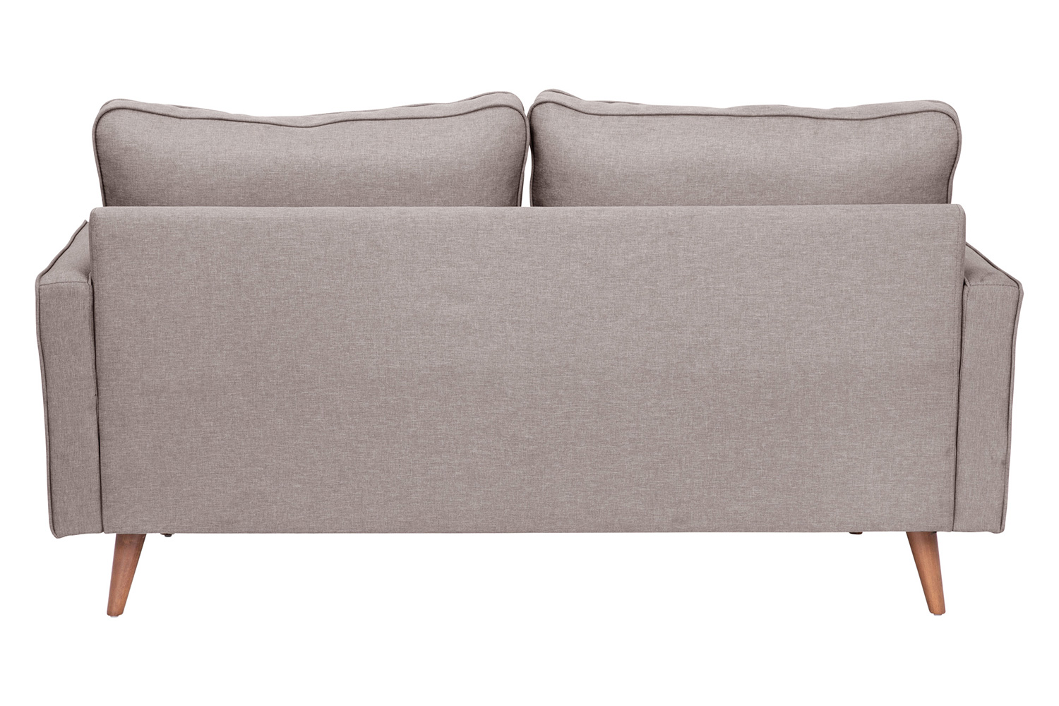BLNK Hudson Mid-Century Modern Loveseat Sofa with Tufted Faux Linen Upholstery and Solid Wood Legs - Light Gray