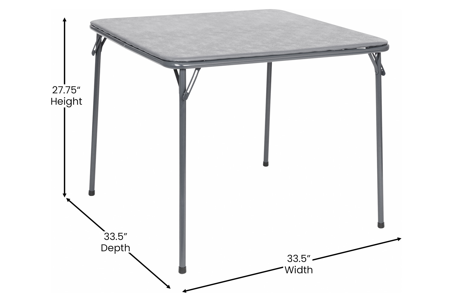 BLNK Madison Folding Card Table and Chair Set 5 Piece - Gray