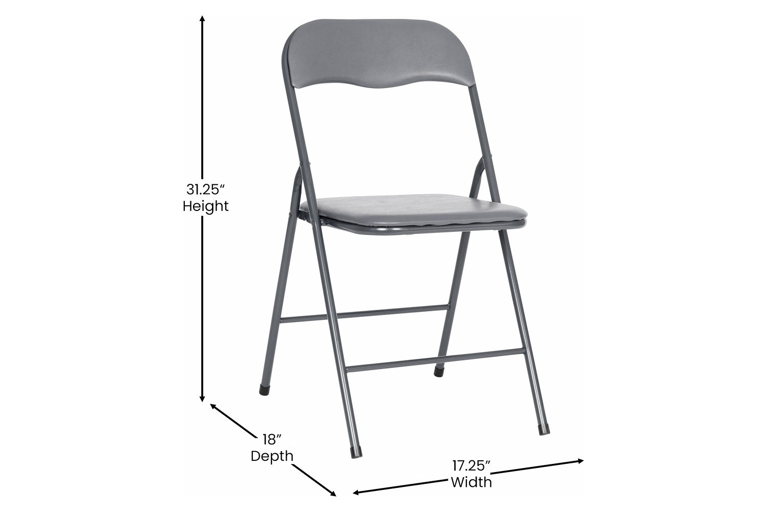 BLNK Madison Folding Card Table and Chair Set 5 Piece - Gray