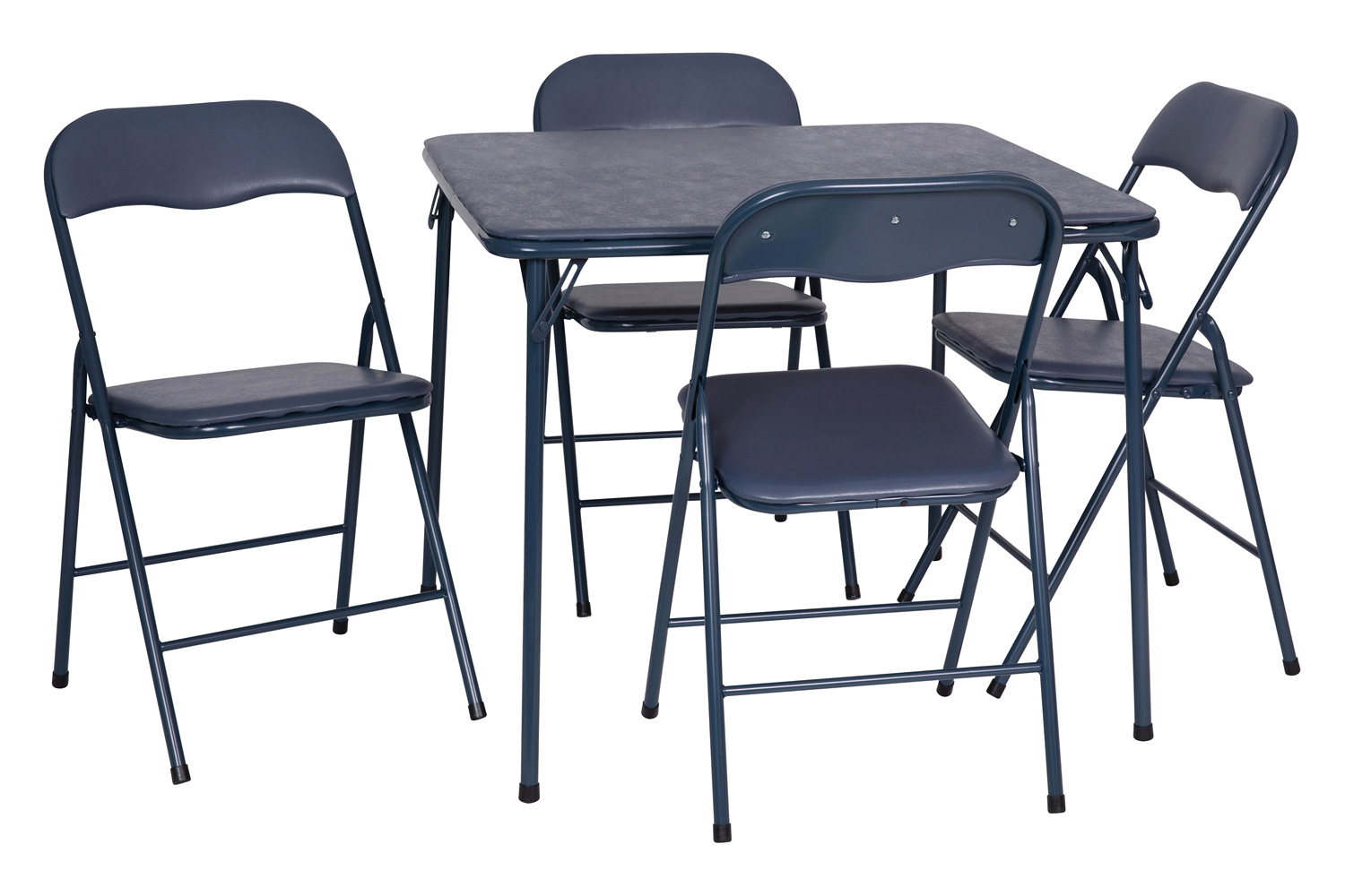 BLNK Madison Folding Card Table and Chair Set 5 Piece - Navy