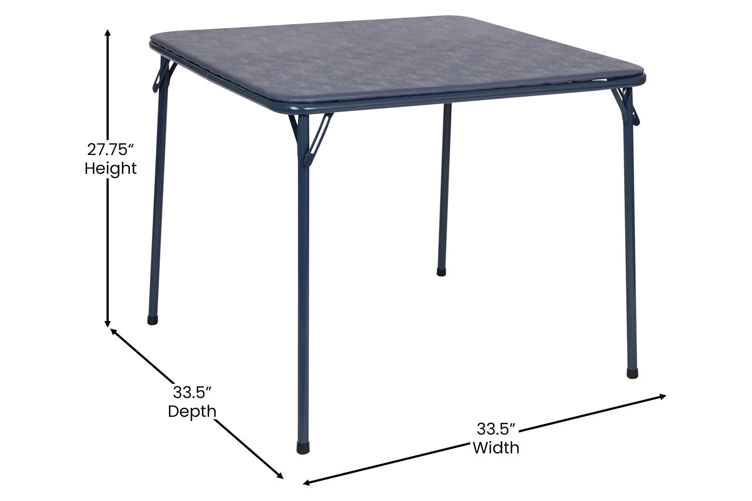BLNK Madison Folding Card Table and Chair Set 5 Piece - Navy