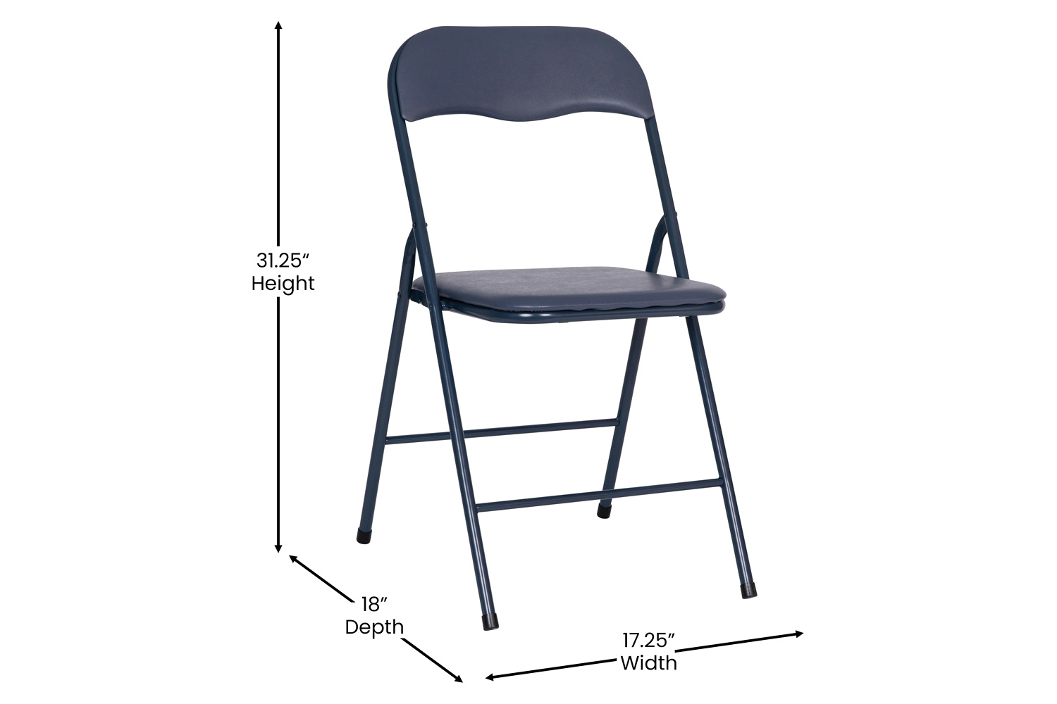 BLNK Madison Folding Card Table and Chair Set 5 Piece - Navy