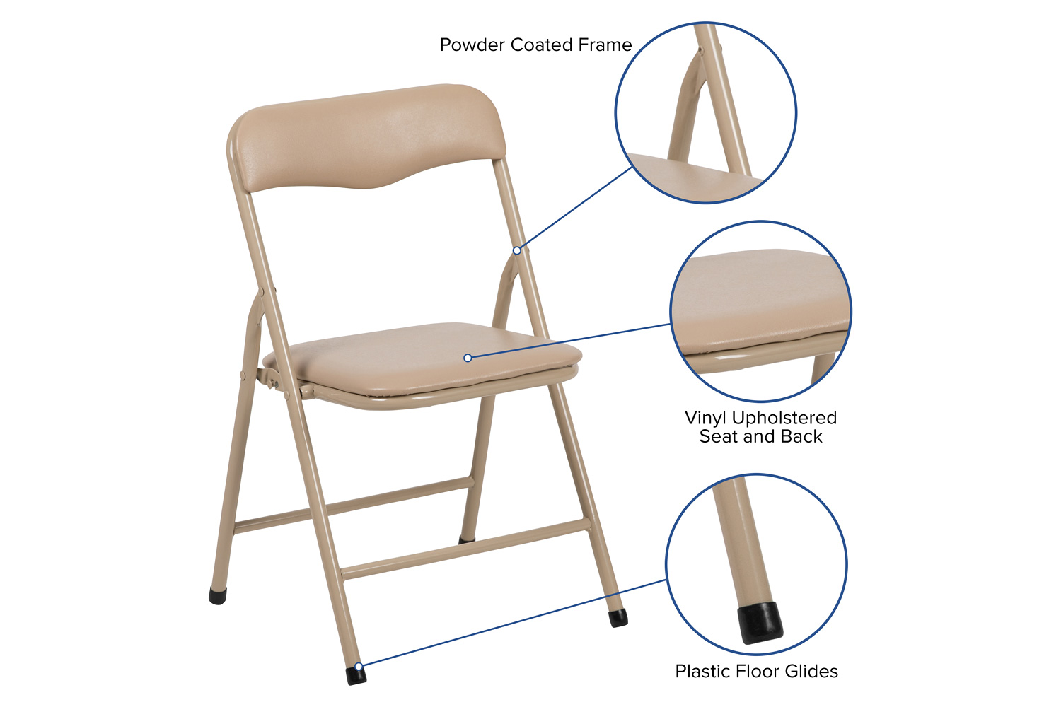BLNK Mindy Kids Folding Table and Chair Set 3 Piece - Tan