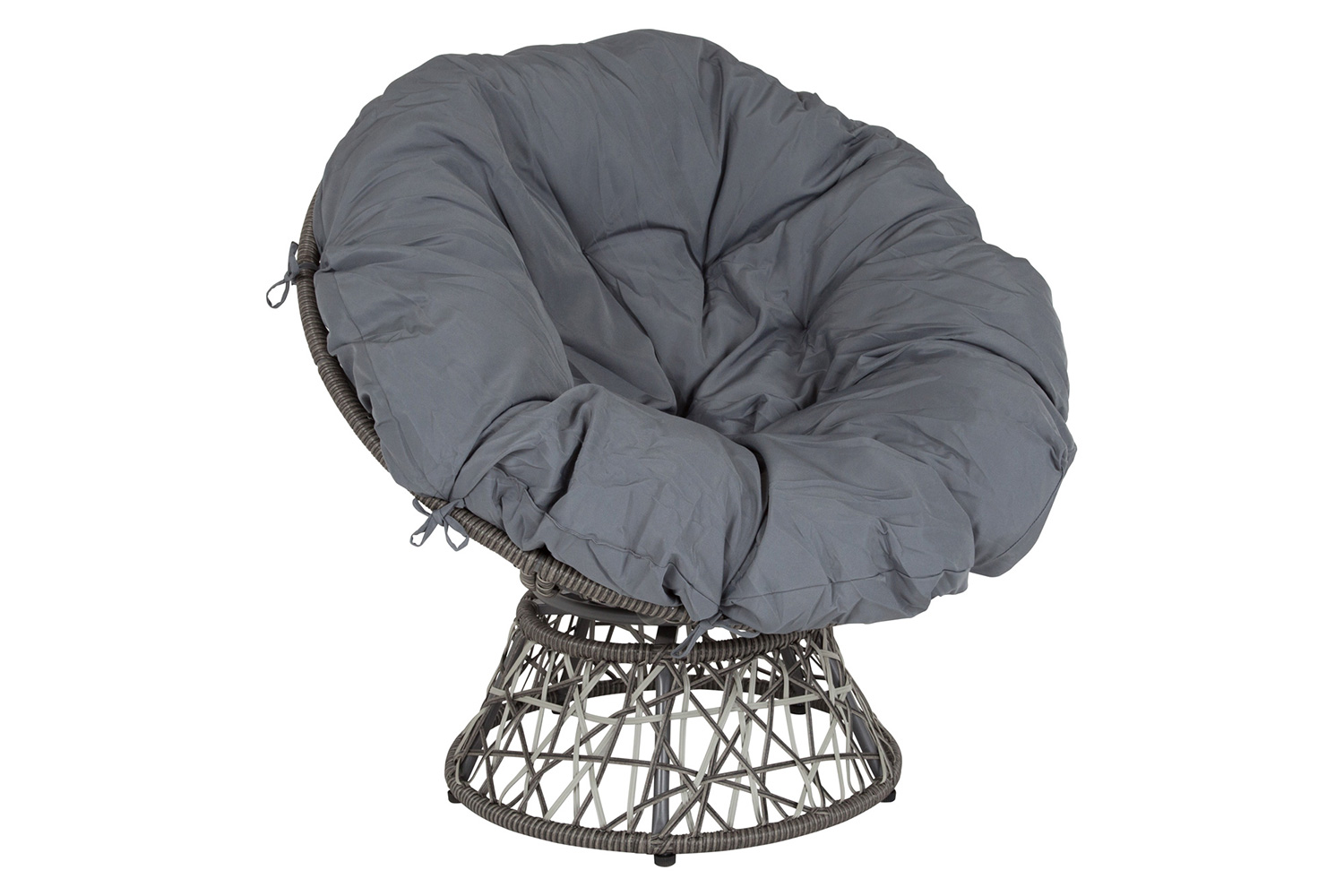 BLNK - Bowie Comfort Series Swivel Patio Chair with Dark Gray Cushion