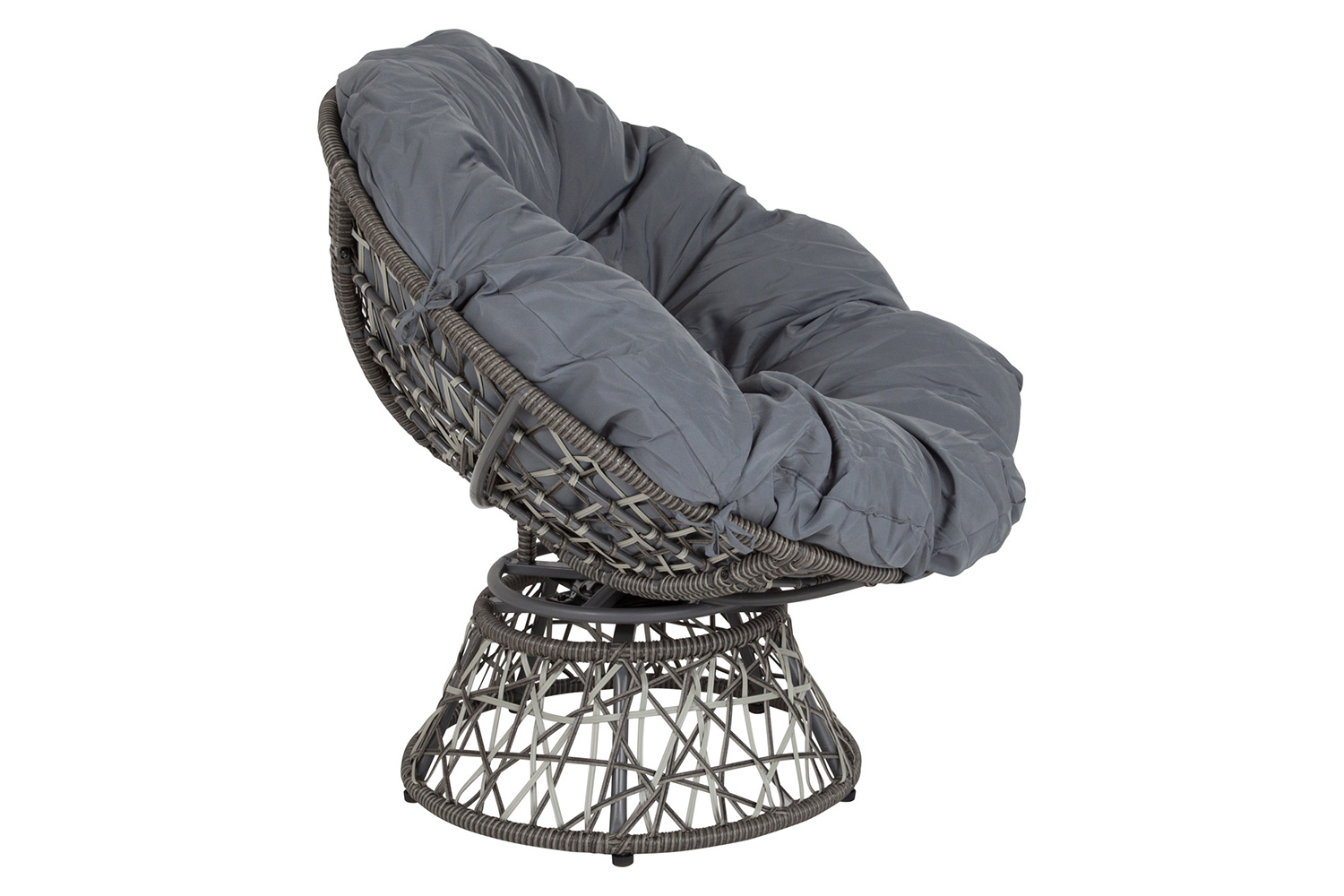 BLNK - Bowie Comfort Series Swivel Patio Chair with Dark Gray Cushion