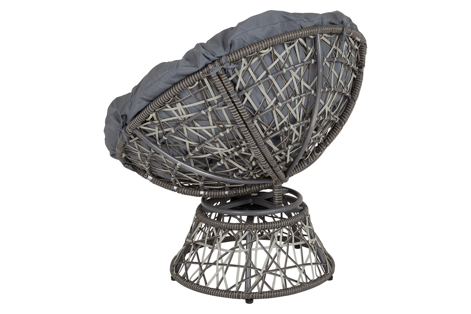 BLNK - Bowie Comfort Series Swivel Patio Chair with Dark Gray Cushion