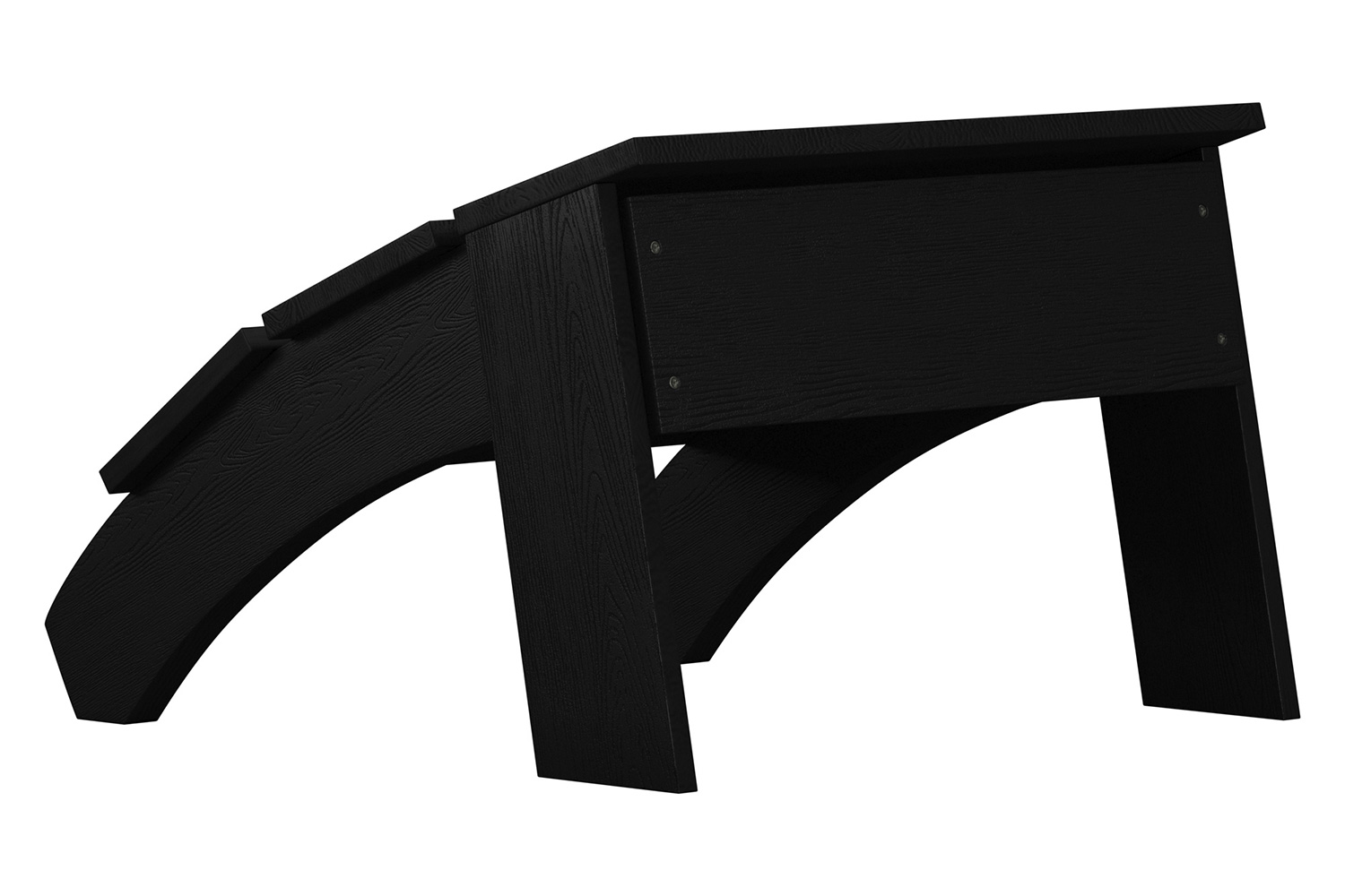 BLNK Sawyer Commercial All-Weather Poly Resin Wood Adirondack Ottoman Foot Rest - Black