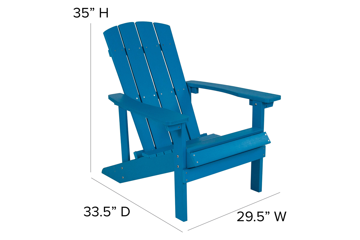 BLNK Charlestown Commercial Poly Resin Wood Adirondack Chair Set with Star and Moon Firepit with Mesh Cover 5 Piece - Blue