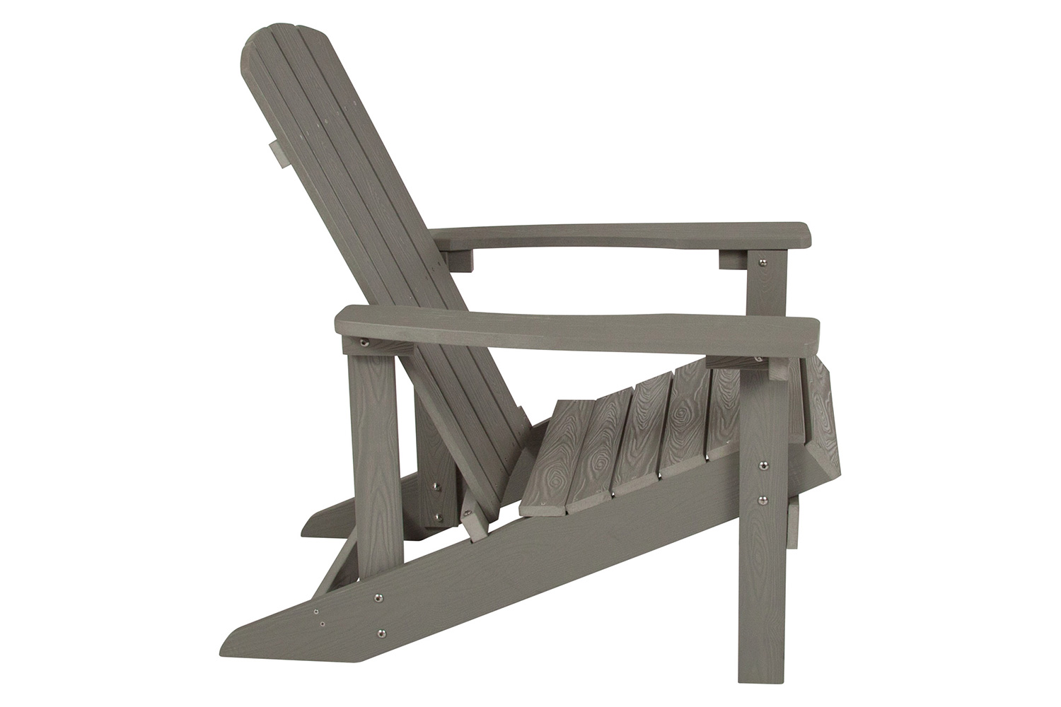 BLNK Charlestown Commercial Poly Resin Wood Adirondack Chair Set with Star and Moon Firepit with Mesh Cover 5 Piece - Gray
