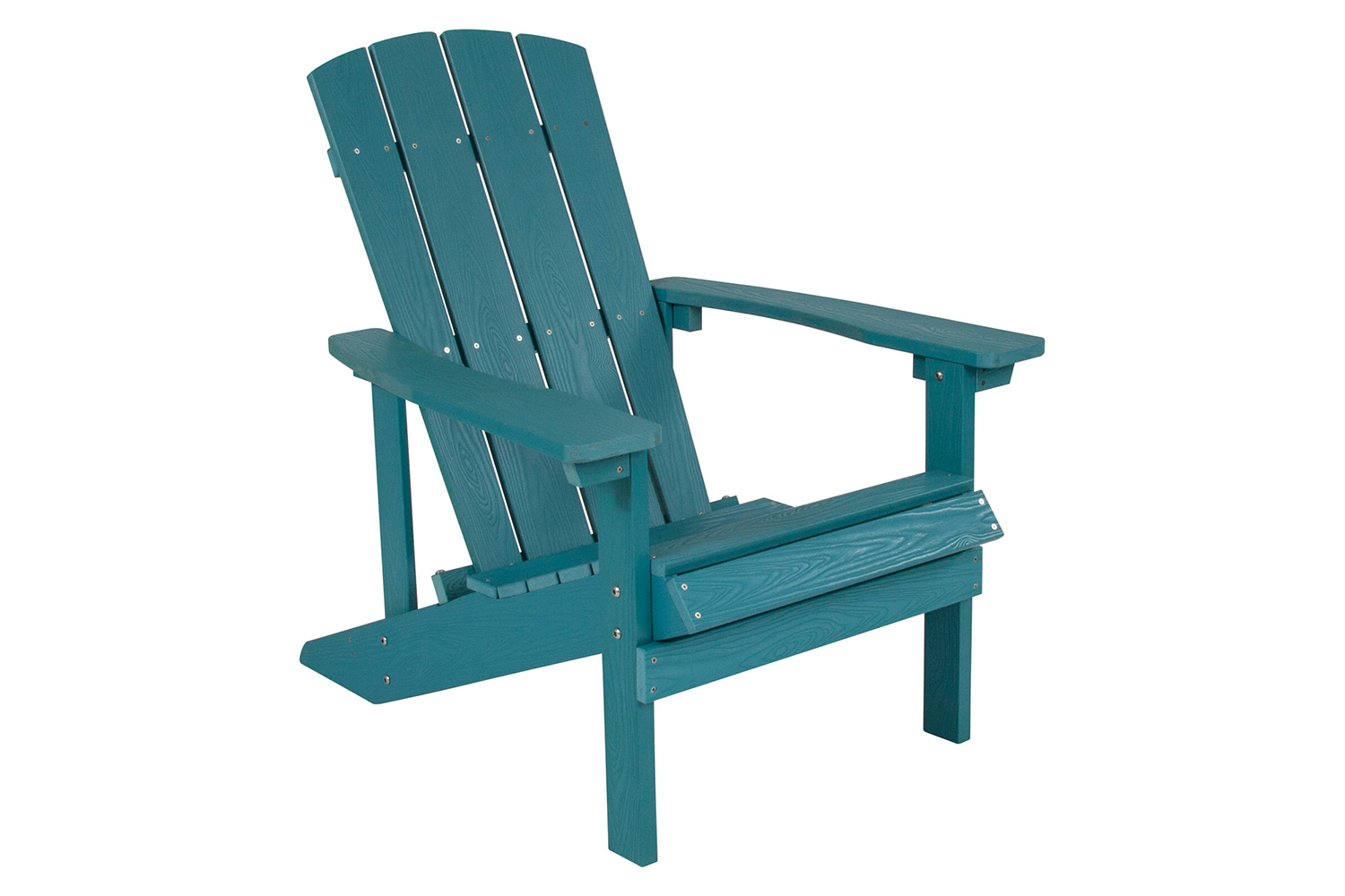 BLNK Charlestown Commercial Poly Resin Wood Adirondack Chair Set with Star and Moon Firepit with Mesh Cover 5 Piece - Sea Foam