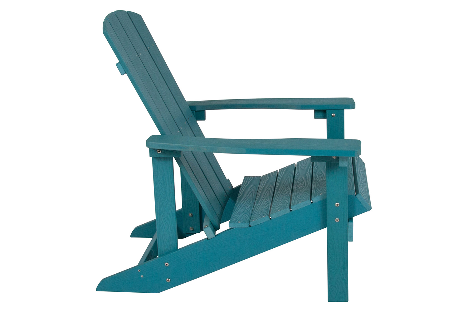 BLNK Charlestown Commercial Poly Resin Wood Adirondack Chair Set with Star and Moon Firepit with Mesh Cover 5 Piece - Sea Foam