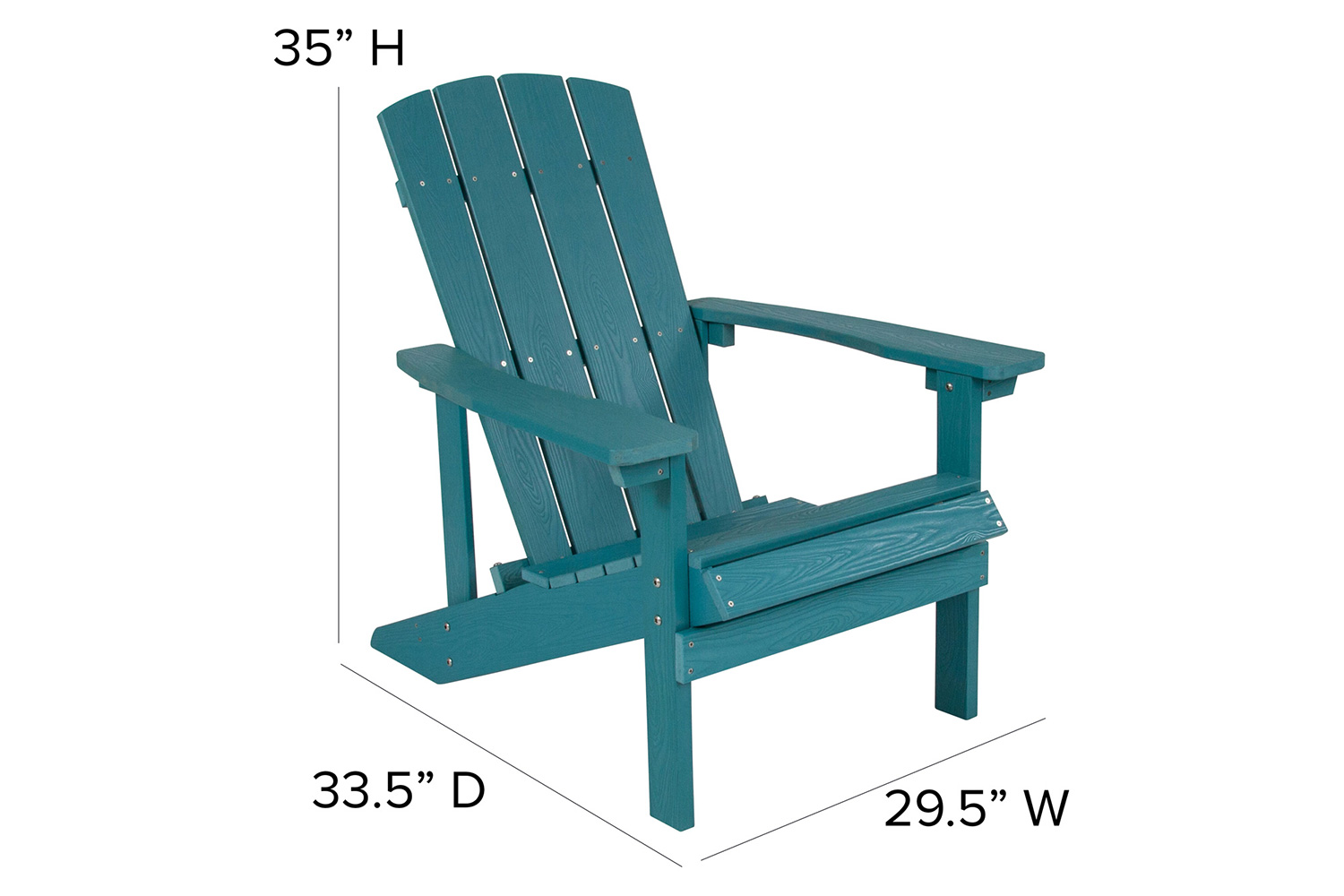 BLNK Charlestown Commercial Poly Resin Wood Adirondack Chair Set with Star and Moon Firepit with Mesh Cover 5 Piece - Sea Foam