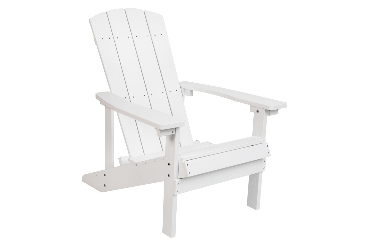 BLNK Charlestown Commercial Poly Resin Wood Adirondack Chair Set with Star and Moon Firepit with Mesh Cover 5 Piece - White
