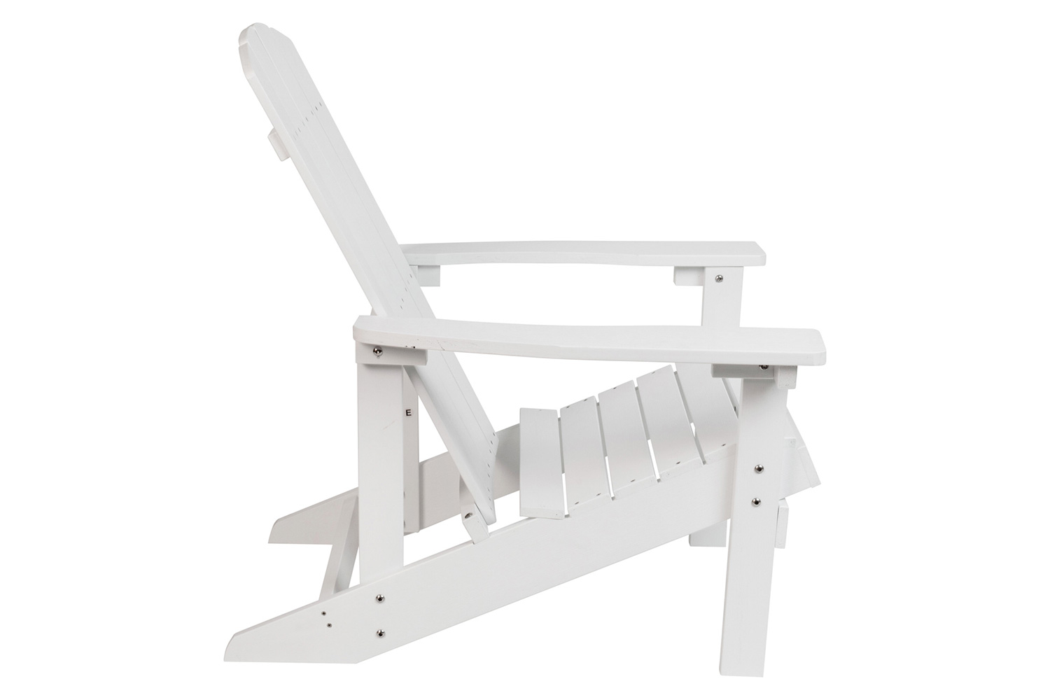 BLNK Charlestown Commercial Poly Resin Wood Adirondack Chair Set with Star and Moon Firepit with Mesh Cover 5 Piece - White