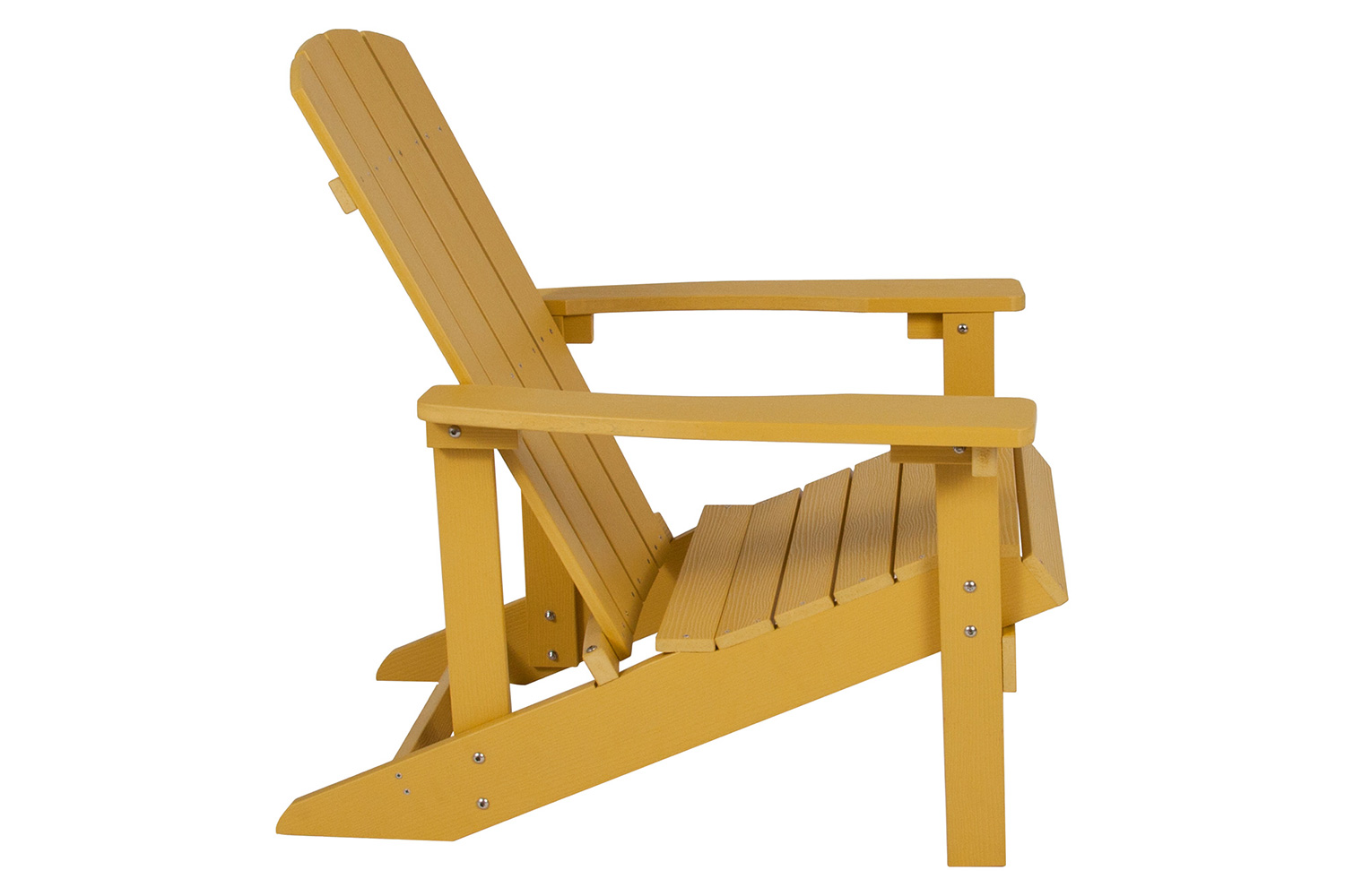 BLNK Charlestown Commercial Poly Resin Wood Adirondack Chair Set with Star and Moon Firepit with Mesh Cover 5 Piece - Yellow