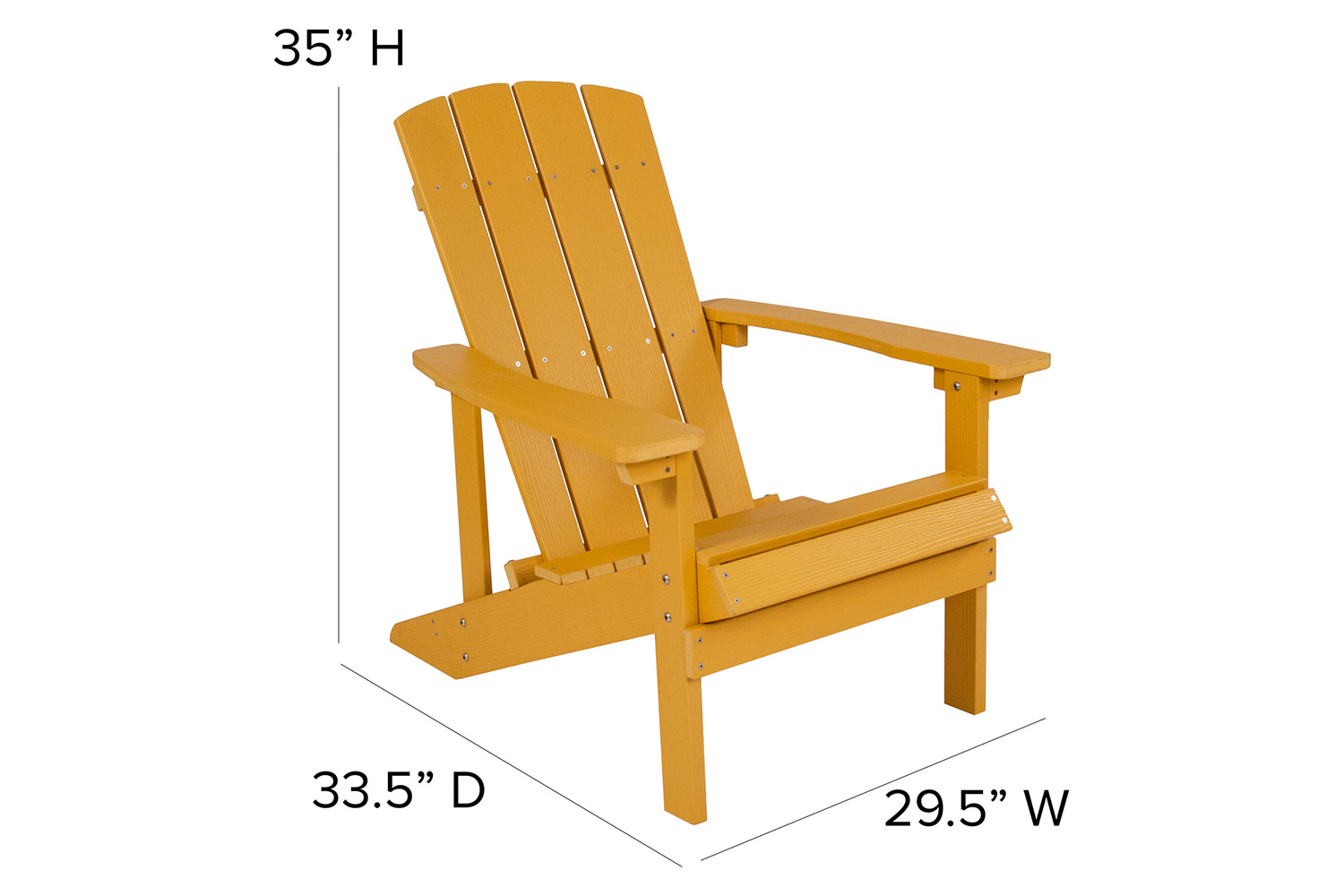 BLNK Charlestown Commercial Poly Resin Wood Adirondack Chair Set with Star and Moon Firepit with Mesh Cover 5 Piece - Yellow