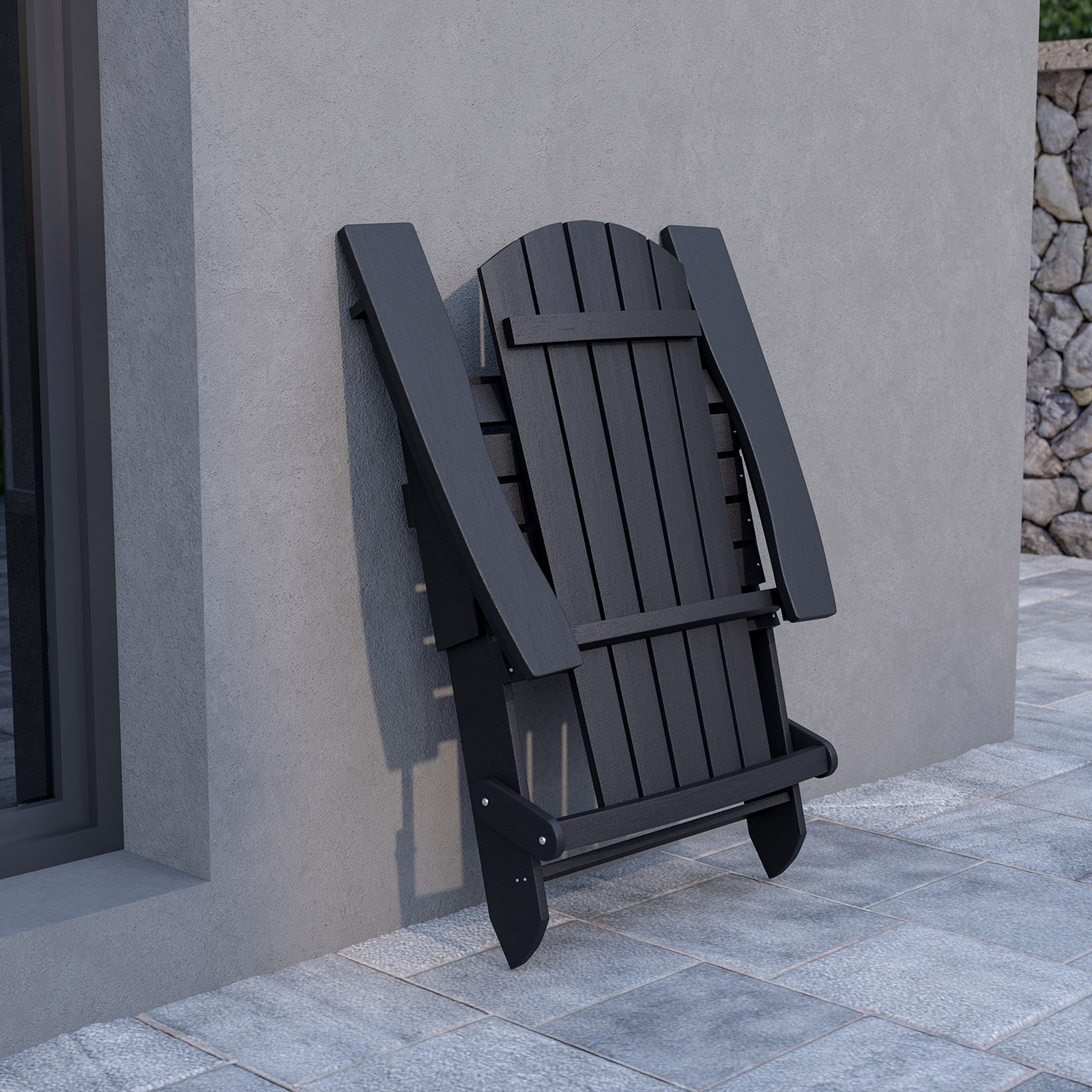 BLNK - Charlestown Commercial All-Weather Poly Resin Wood Folding Adirondack Chair