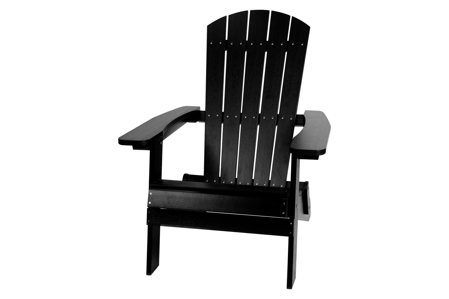BLNK Charlestown Commercial All-Weather Poly Resin Wood Folding Adirondack Chair - Black