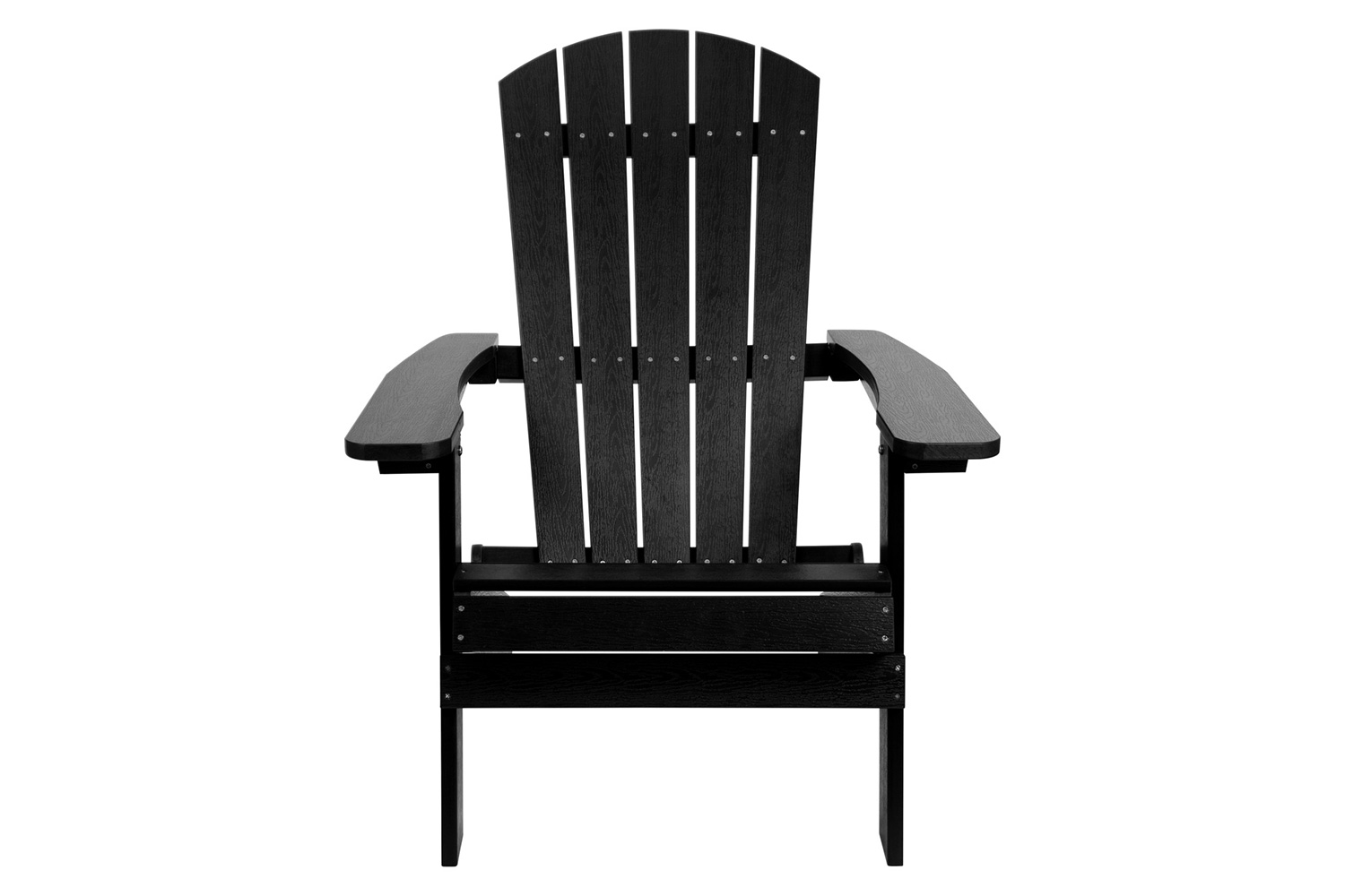 BLNK Charlestown Commercial All-Weather Poly Resin Wood Folding Adirondack Chair - Black