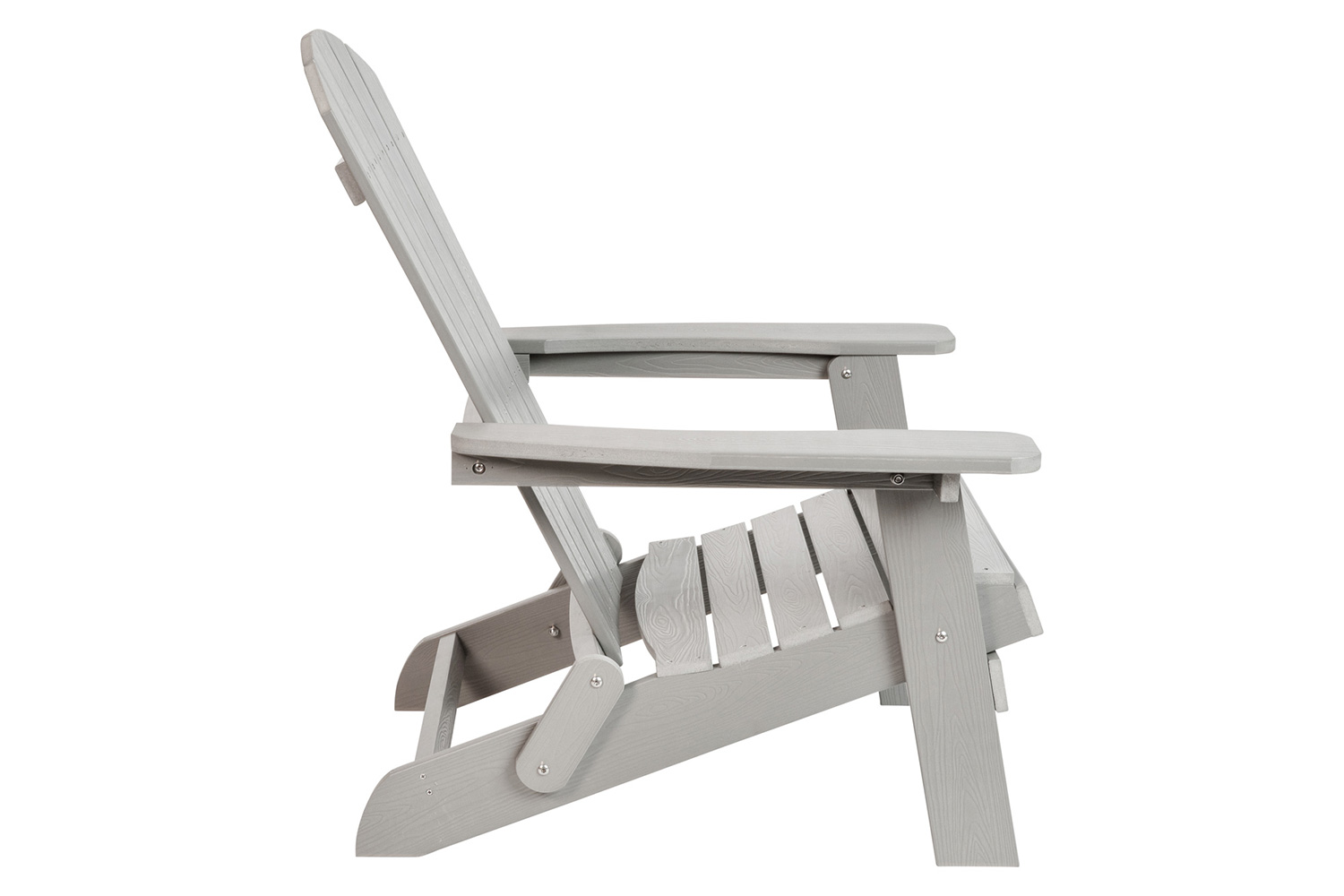 BLNK Charlestown Commercial All-Weather Poly Resin Wood Folding Adirondack Chair - Gray