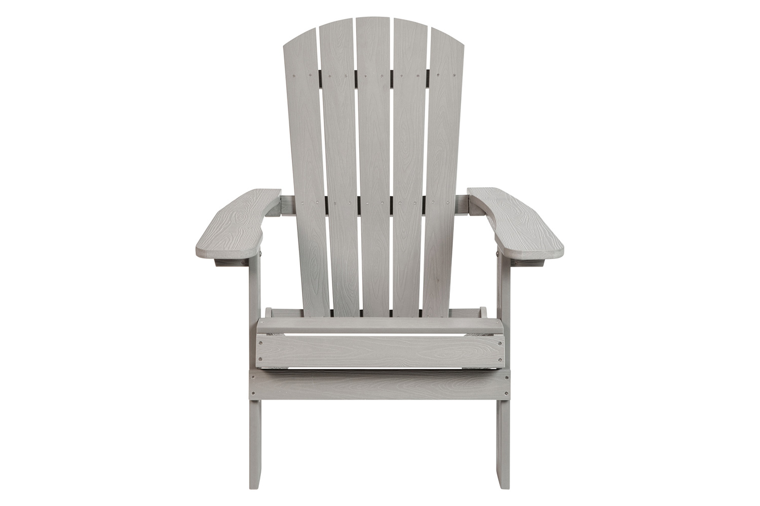 BLNK Charlestown Commercial All-Weather Poly Resin Wood Folding Adirondack Chair - Gray