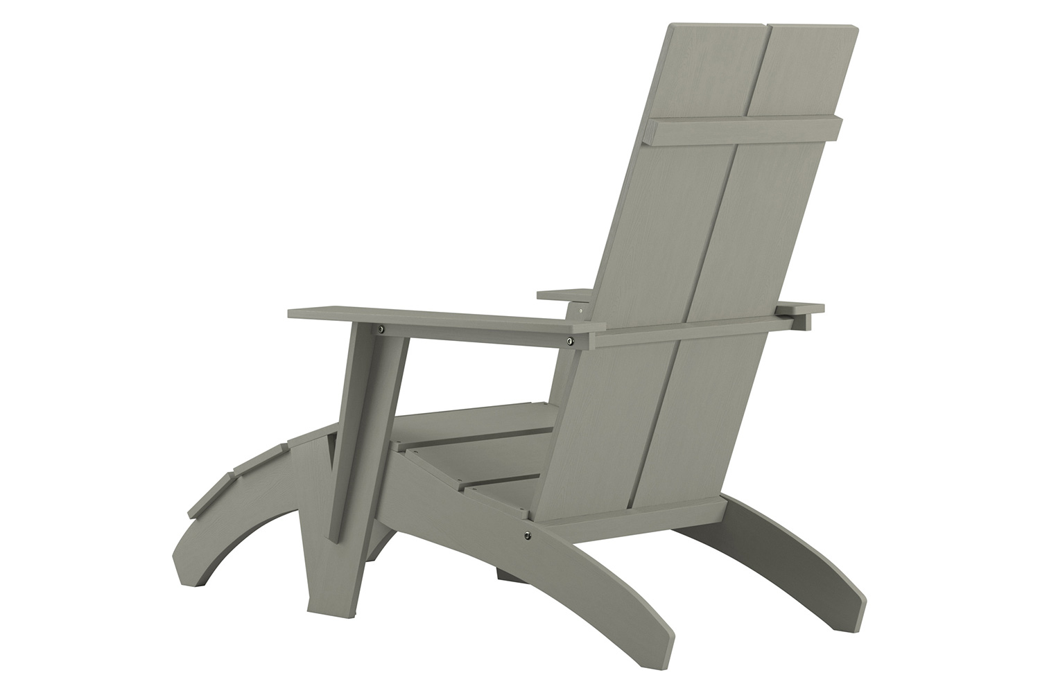 BLNK Sawyer Commercial All-Weather Poly Resin Wood Adirondack Chair with Foot Rest - Gray