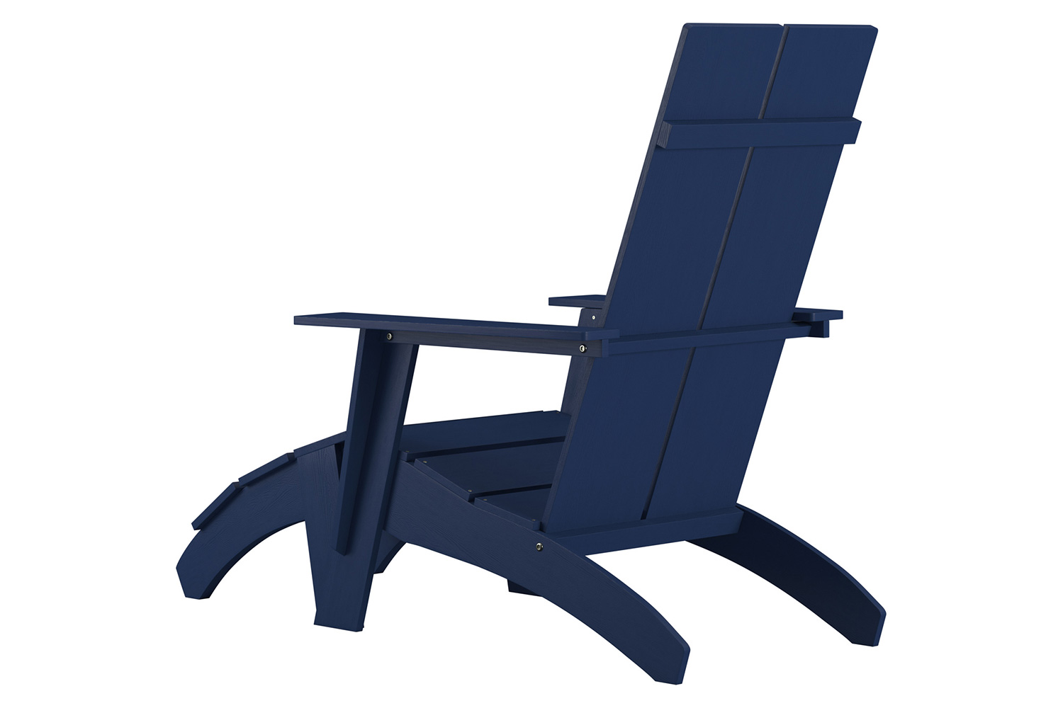 BLNK Sawyer Commercial All-Weather Poly Resin Wood Adirondack Chair with Foot Rest - Navy