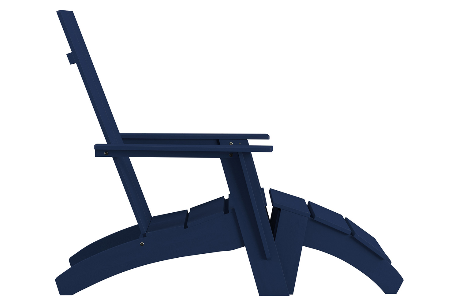 BLNK Sawyer Commercial All-Weather Poly Resin Wood Adirondack Chair with Foot Rest - Navy