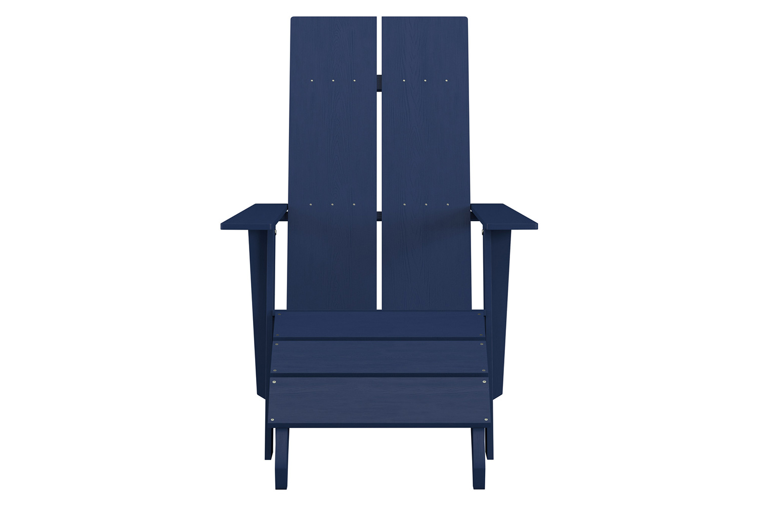 BLNK Sawyer Commercial All-Weather Poly Resin Wood Adirondack Chair with Foot Rest - Navy