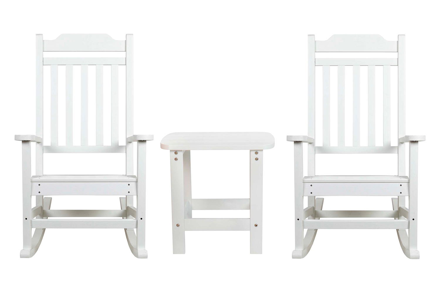 BLNK - Winston All-Weather Poly Resin Rocking Chairs with Accent Side Table Set of 2