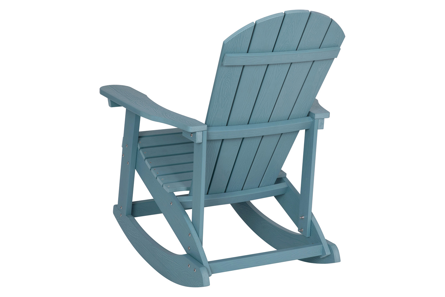 BLNK Savannah Commercial Poly Resin Wood All-Weather Adirondack Rocking Chair with Rust Resistant Stainless Steel Hardware Set of 2 - Sea Foam