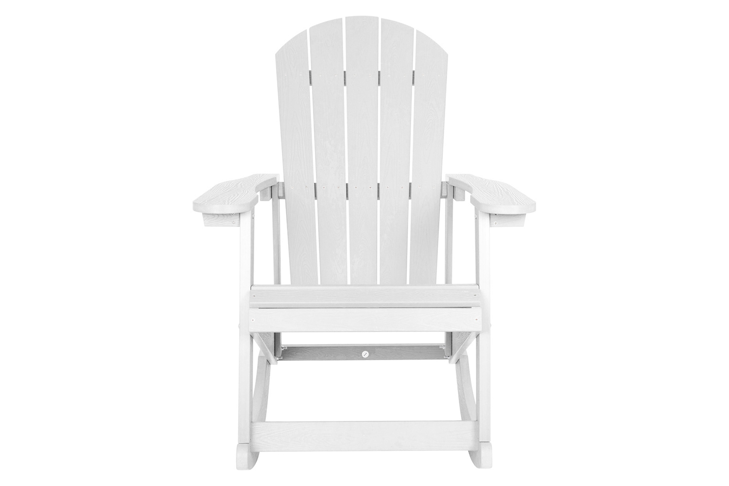 BLNK Savannah Commercial Poly Resin Wood All-Weather Adirondack Rocking Chair with Rust Resistant Stainless Steel Hardware Set of 2 - White