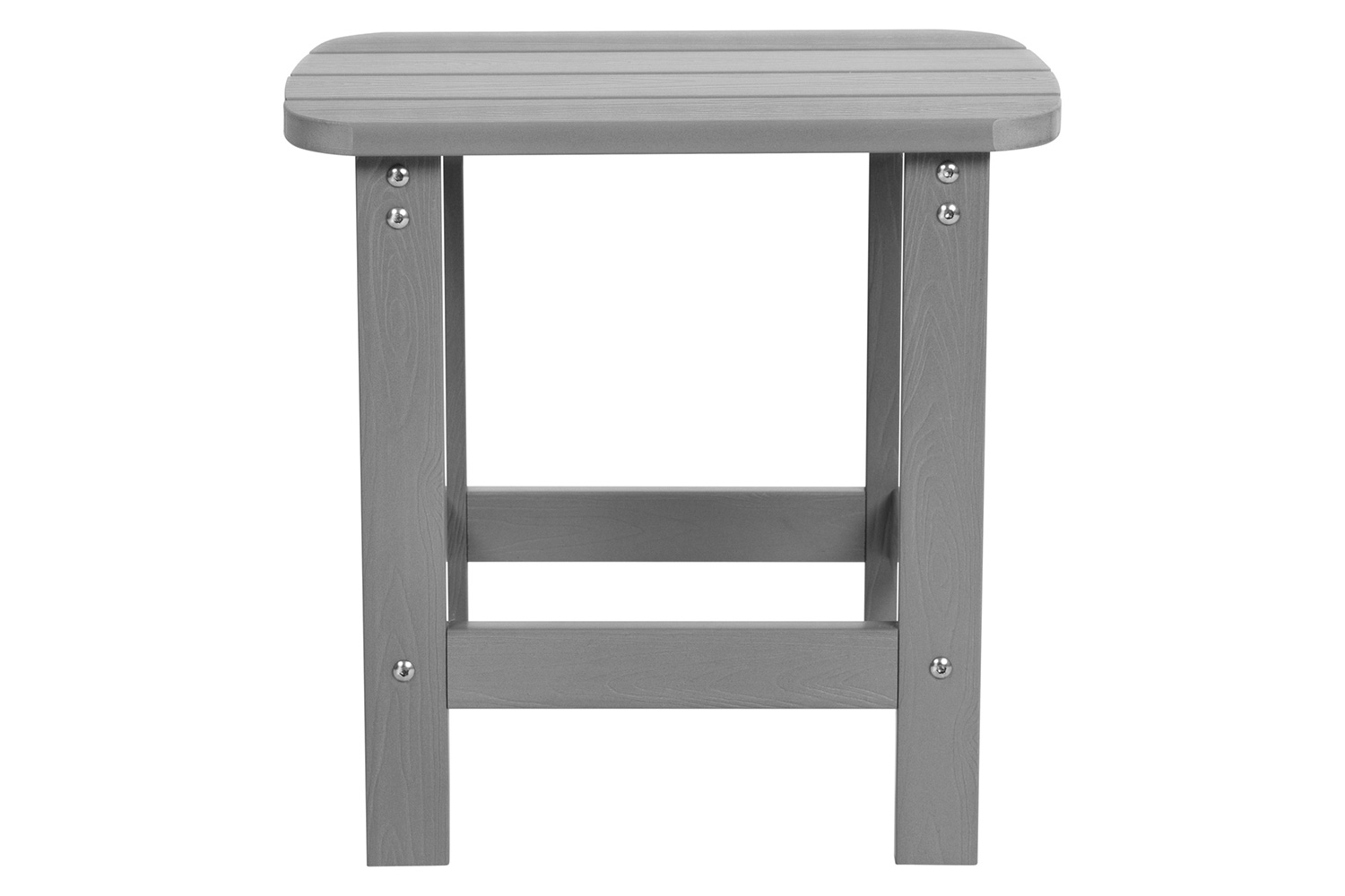BLNK Finn Commercial All-Weather Poly Resin 2-Slat Rocking Adirondack Chairs with Matching Side Table Set of 2 - Gray
