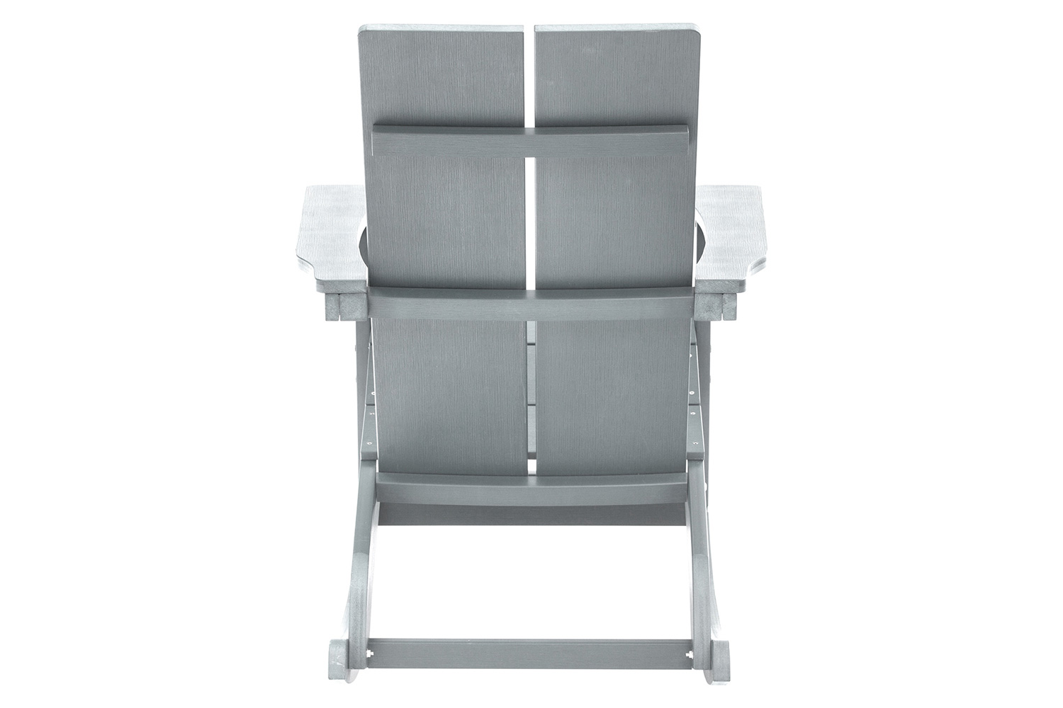 BLNK Finn Commercial All-Weather Poly Resin 2-Slat Rocking Adirondack Chair with Rust Resistant Stainless Steel Hardware - Gray